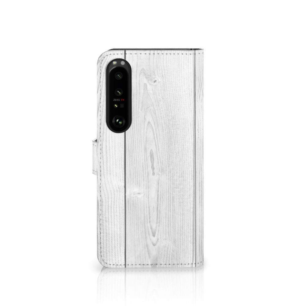 Sony Xperia 1 IV Book Style Case White Wood