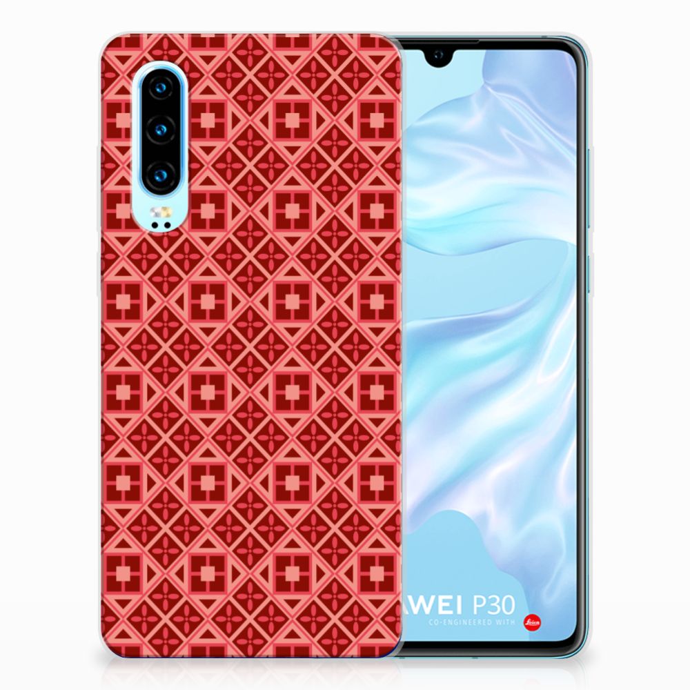 Huawei P30 TPU bumper Batik Rood