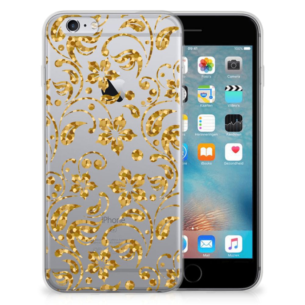 Apple iPhone 6 | 6s TPU Case Gouden Bloemen