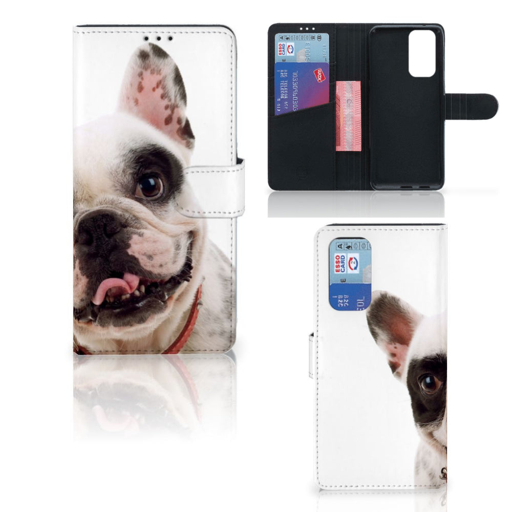 OnePlus 9 Pro Telefoonhoesje met Pasjes Franse Bulldog
