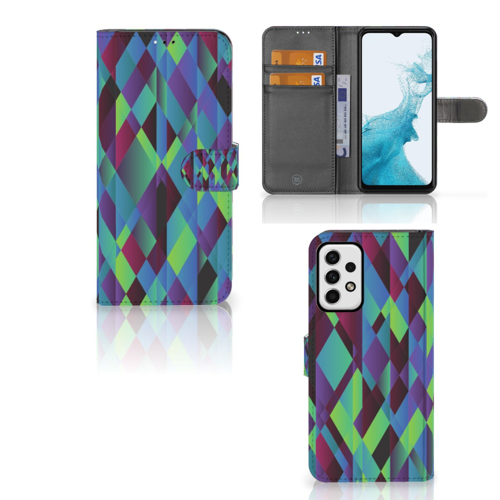 Samsung Galaxy A23 Book Case Abstract Green Blue