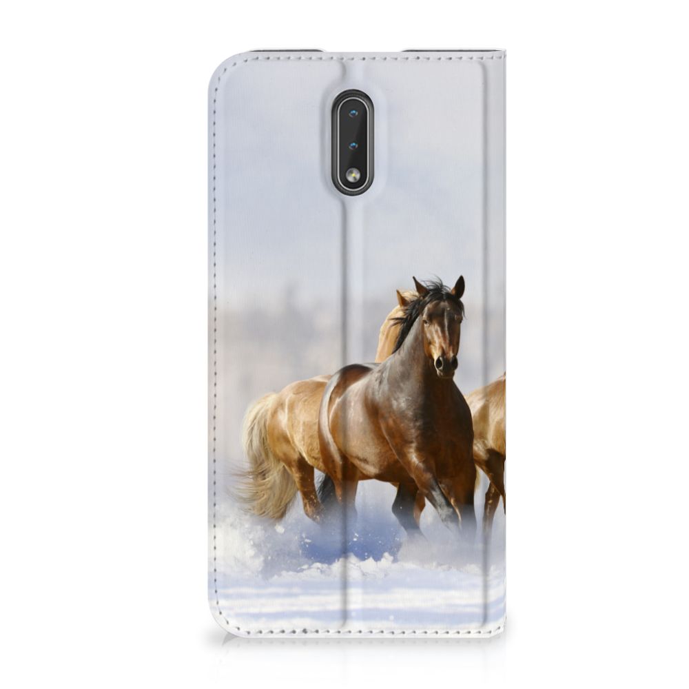 Nokia 2.3 Hoesje maken Paarden met elegant paardendesign op een stand case.
