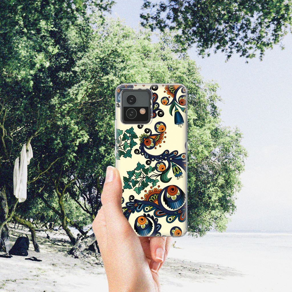 Siliconen Hoesje Motorola Moto G72 Barok Flower B2C Telecom