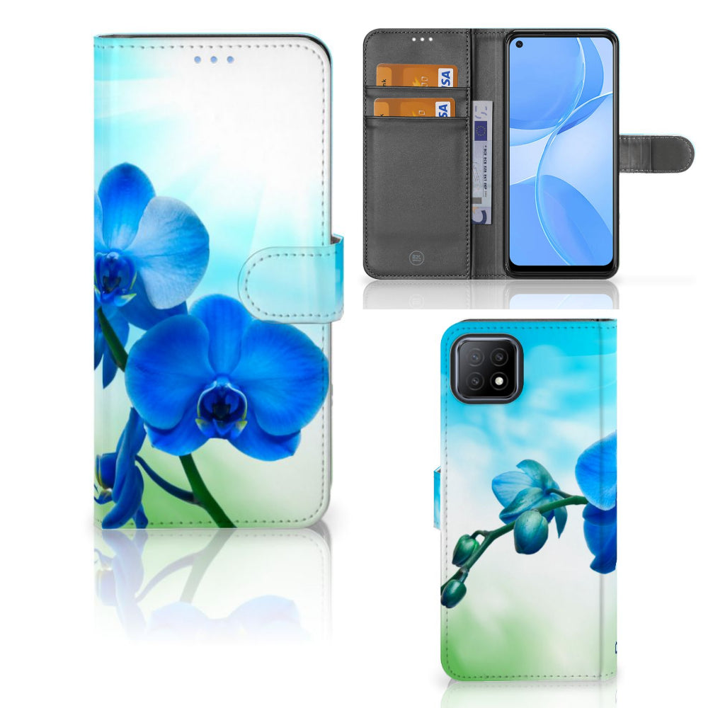 OPPO A73 5G Hoesje Orchidee Blauw - Cadeau voor je Moeder