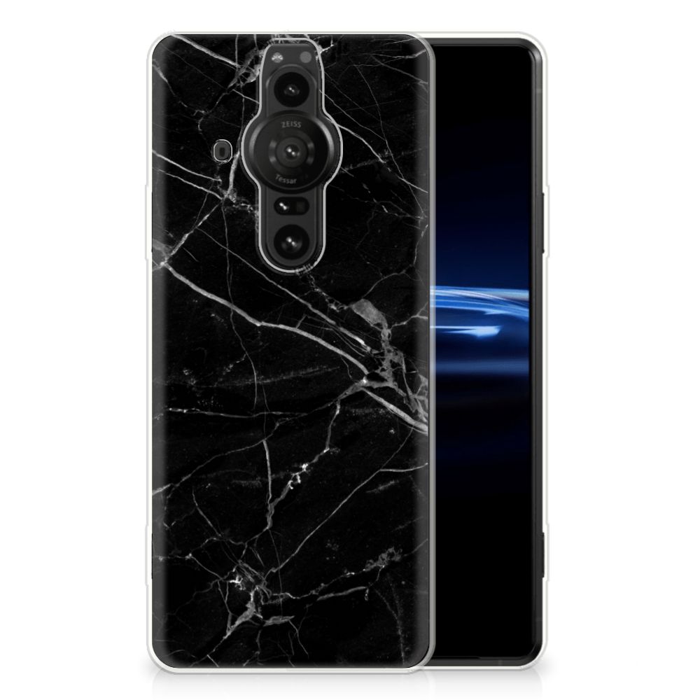 Sony Xperia Pro-I TPU Siliconen Hoesje Marmer Zwart - Origineel Cadeau Vader B2C Telecom
