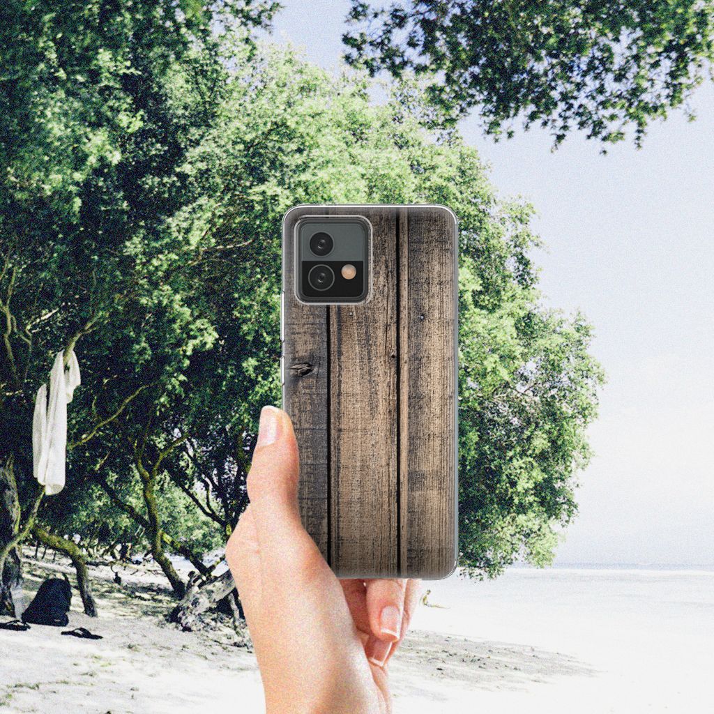 Motorola Moto G72 Bumper Hoesje Steigerhout B2C Telecom