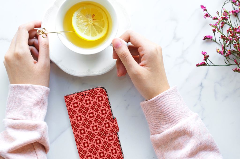 Samsung Galaxy S7 Edge Telefoon Hoesje Batik Rood