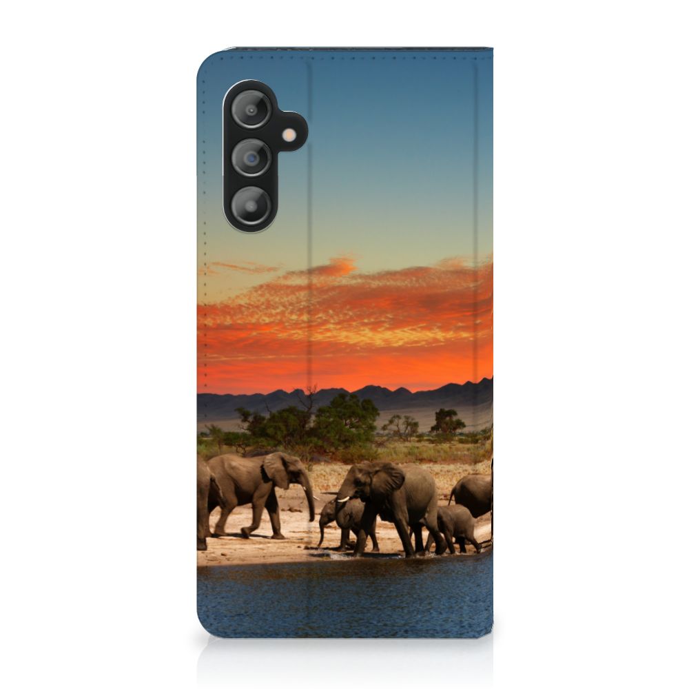 Samsung Galaxy A14 5G Hoesje maken Olifanten met afbeelding van olifanten in de natuur