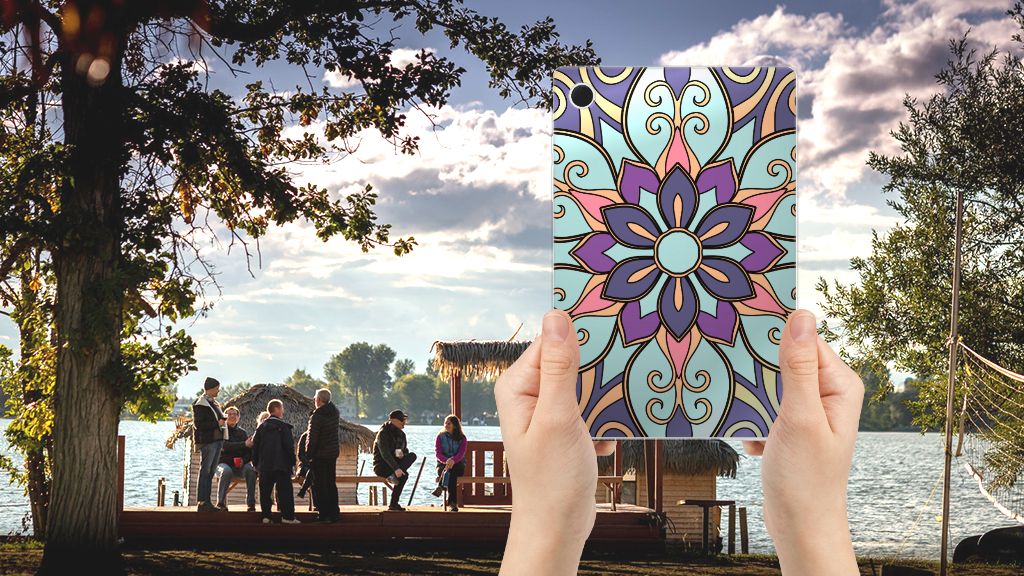 Samsung Galaxy Tab A8 2021/2022 Siliconen Hoesje Purple Flower - B2C Telecom