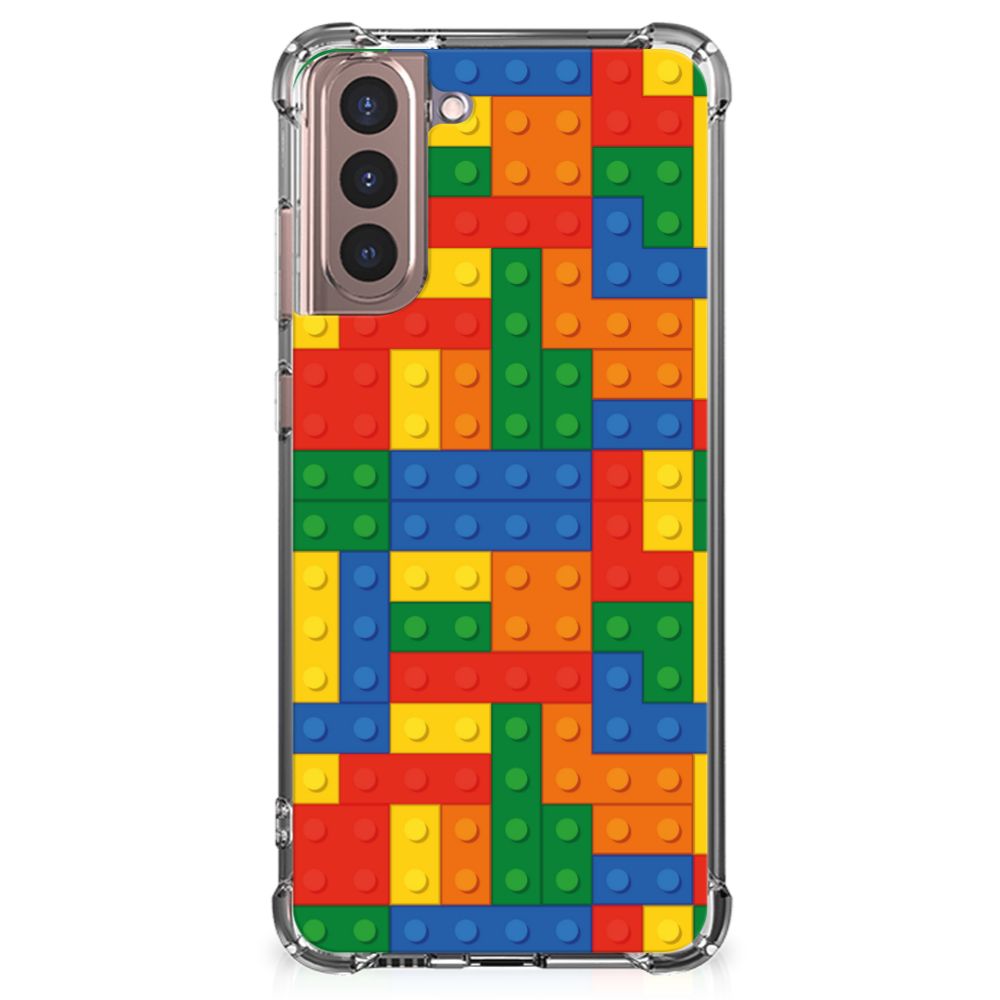 Samsung Galaxy S21 Plus Doorzichtige Silicone Hoesje Blokken B2C Telecom