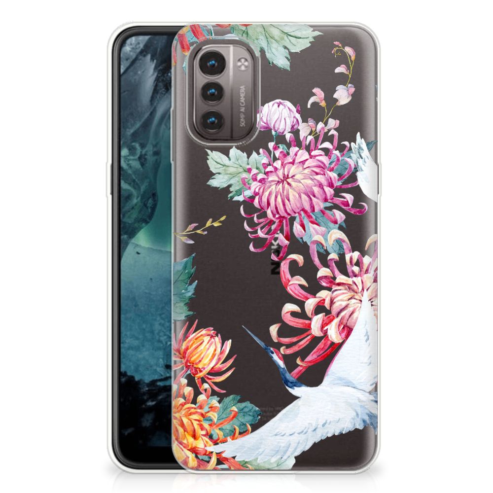 Nokia G21 | G11 TPU Hoesje Bird Flowers