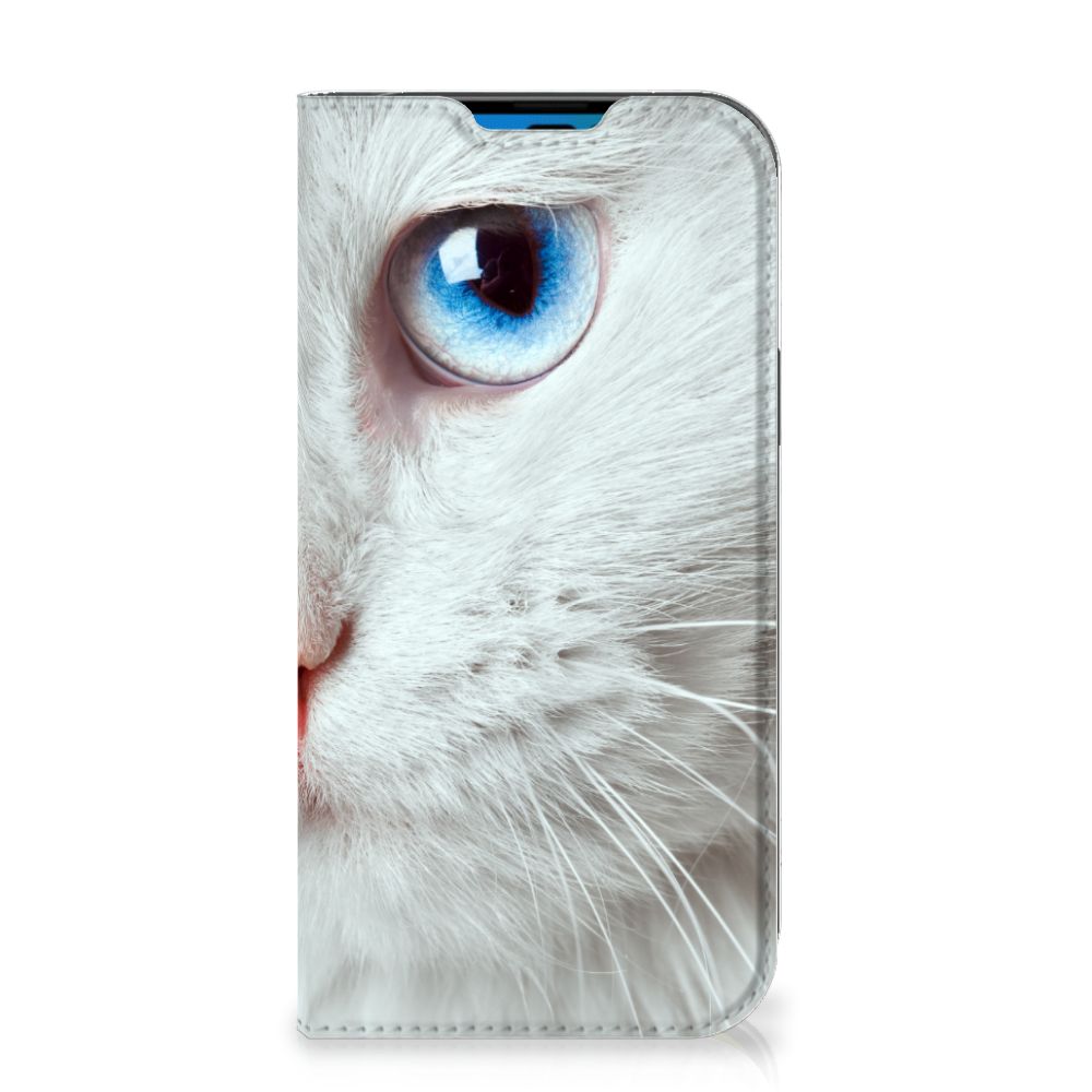 iPhone 14 Pro Hoesje maken Witte Kat - B2C Telecom