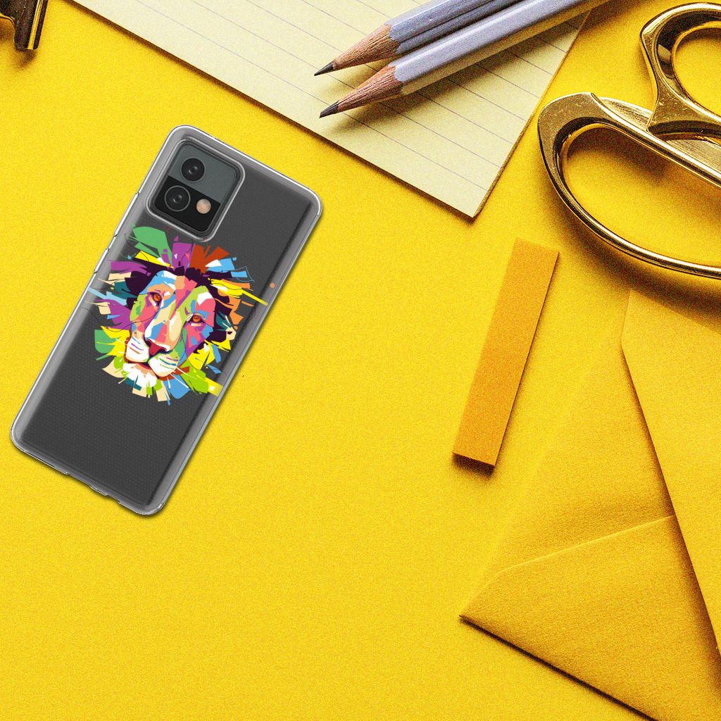Motorola Moto G72 Telefoonhoesje met Naam Lion Color B2C Telecom