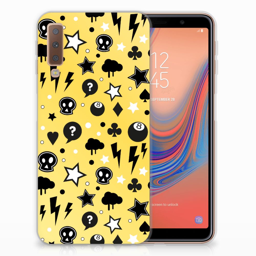 Silicone Back Case Samsung Galaxy A7 (2018) Punk Geel