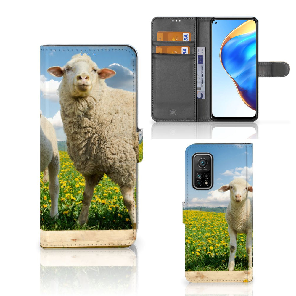 Xiaomi Mi 10T Pro | Mi 10T Telefoonhoesje met Pasjes Schaap en Lammetje