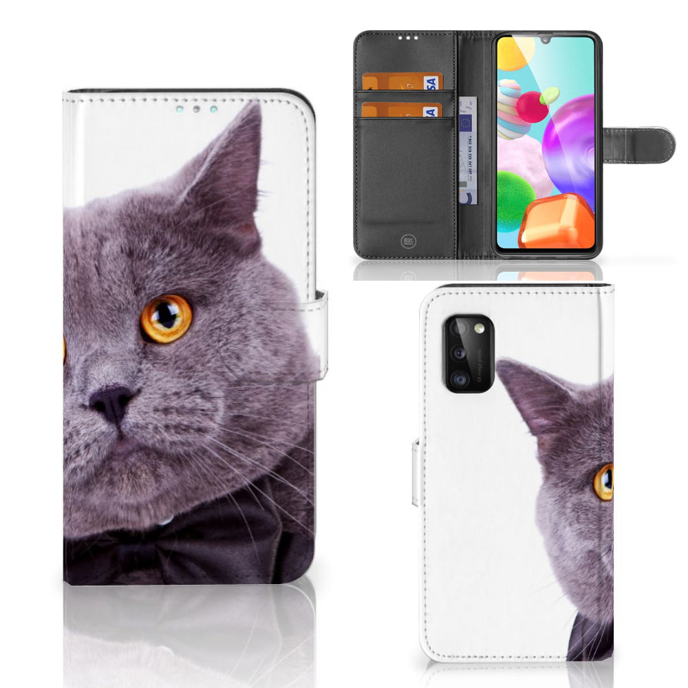 Samsung Galaxy A41 Telefoonhoesje met Pasjes Kat