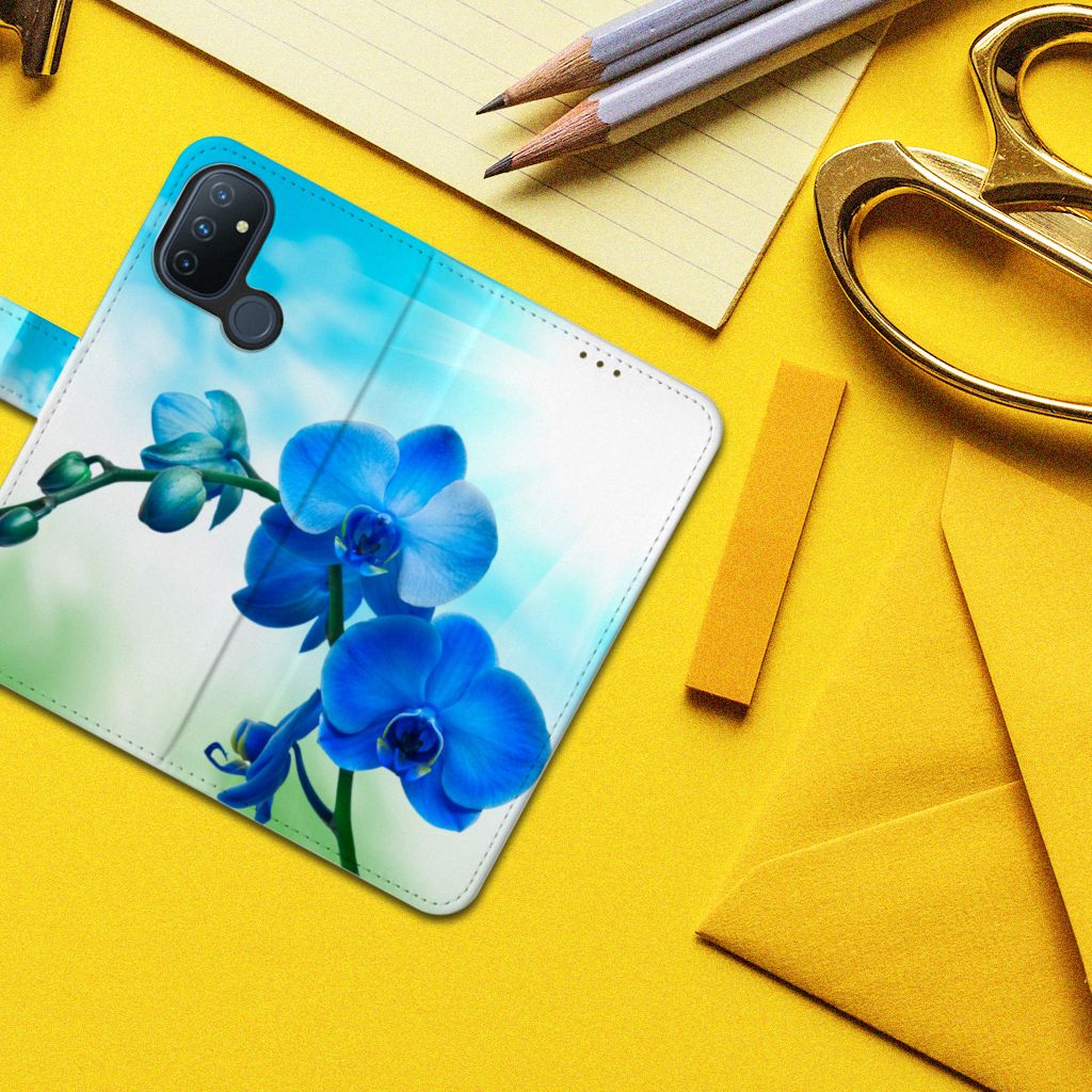 OnePlus Nord N100 Hoesje Orchidee Blauw - Cadeau voor je Moeder
