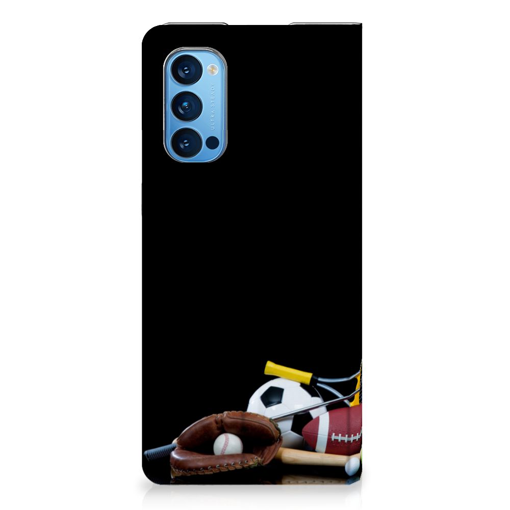 OPPO Reno4 Pro 5G Hippe Standcase Sports with various sports equipment background