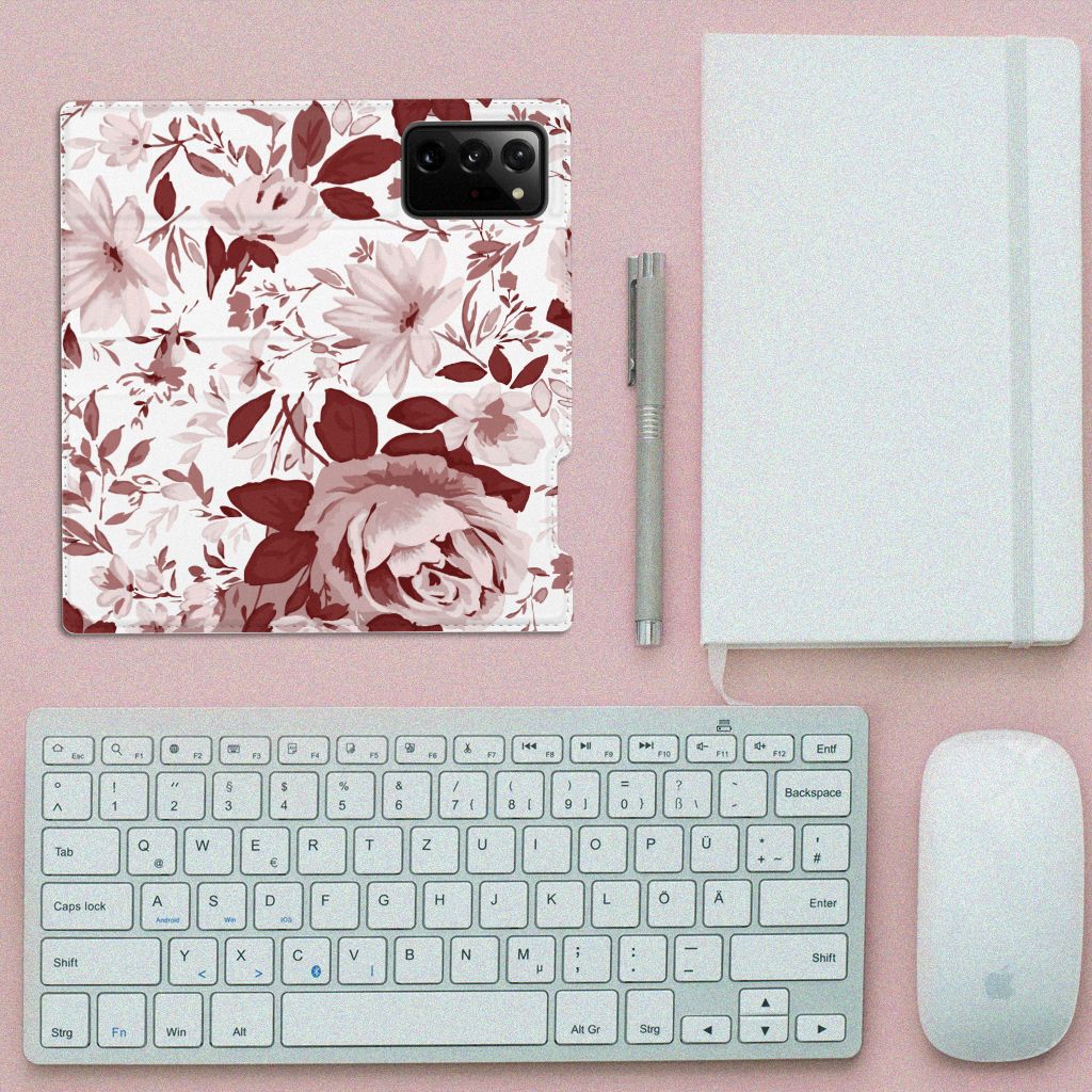 Bookcase Samsung Galaxy Note 20 Ultra Watercolor Flowers - B2C Telecom