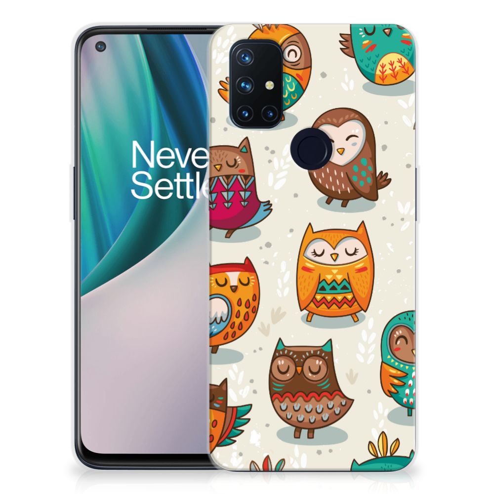 OnePlus Nord N10 5G TPU Hoesje Vrolijke Uilen