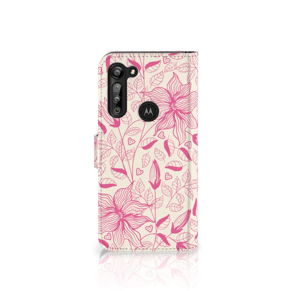 Motorola G8 Power Hoesje Pink Flowers