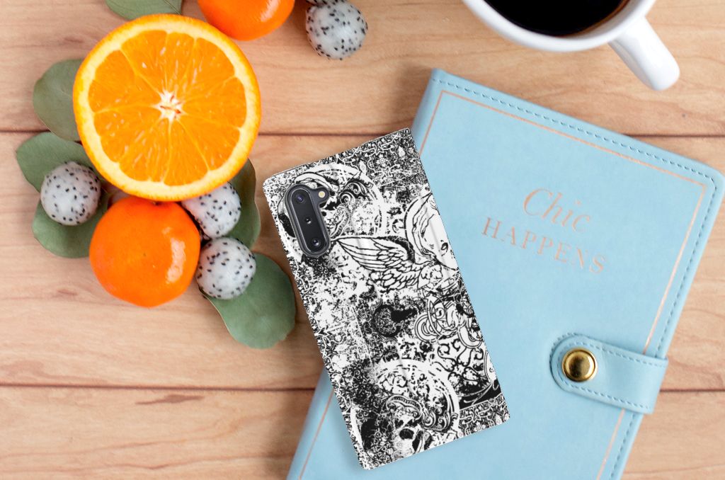 Mobiel BookCase Samsung Galaxy Note 10 Skulls Angel