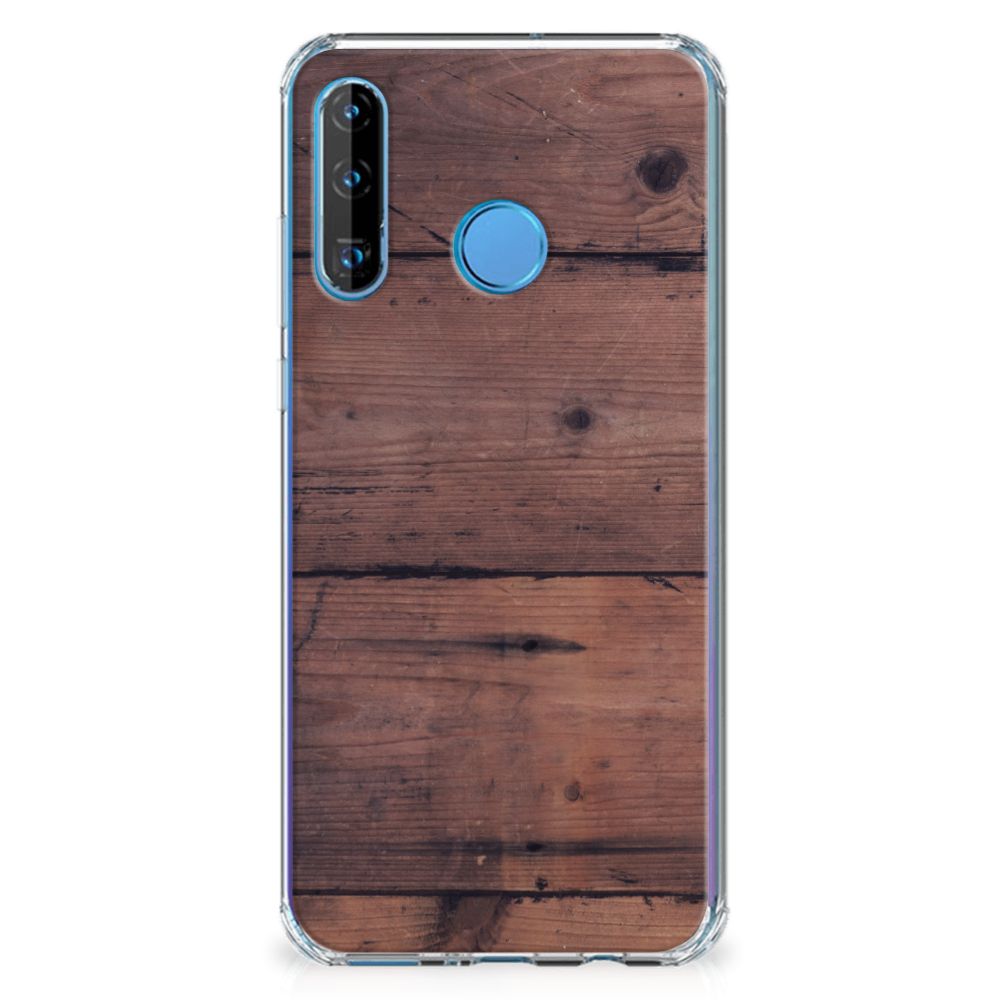 Huawei P30 Lite Stevig Telefoonhoesje Old Wood