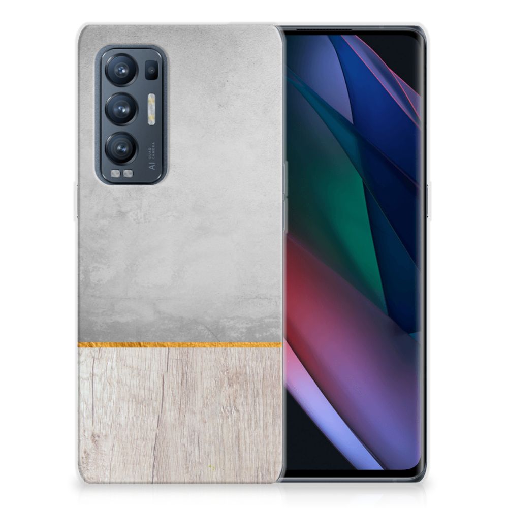 OPPO Find X3 Neo Bumper Hoesje Wood Concrete B2C Telecom