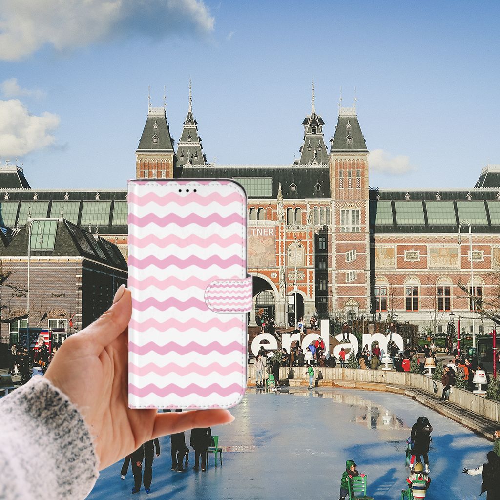 iPhone 13 Pro Max Telefoon Hoesje Waves Roze