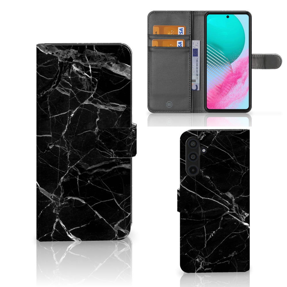 Samsung Galaxy M54 Bookcase Marmer Zwart - Origineel Cadeau Vader