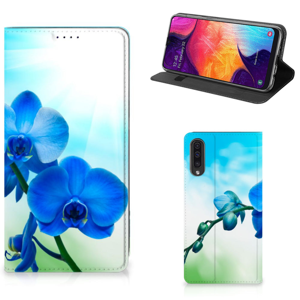 Samsung Galaxy A50 Smart Cover Orchidee Blauw - Cadeau voor je Moeder