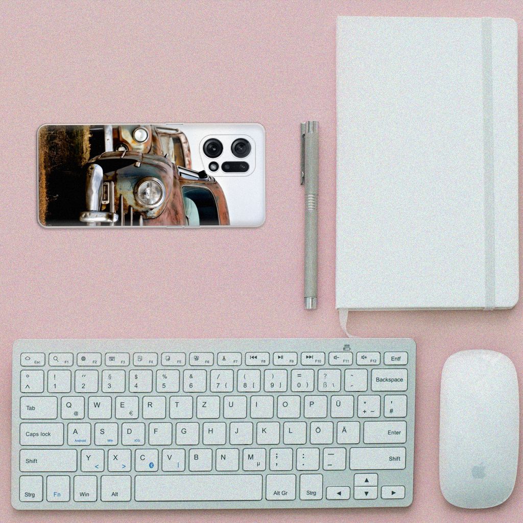 OPPO Find X5 Siliconen Hoesje met foto Vintage Auto B2C Telecom