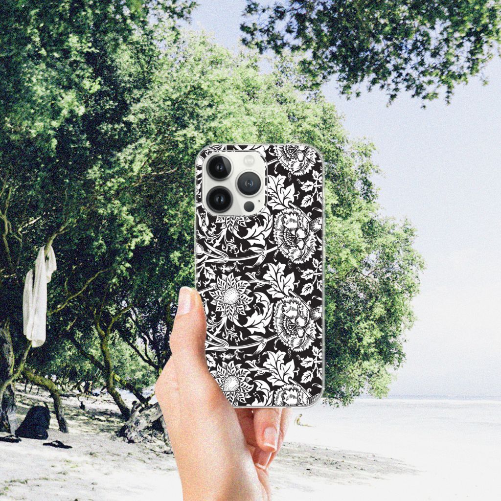 iPhone 13 Pro Max TPU Case Black Flowers B2C Telecom
