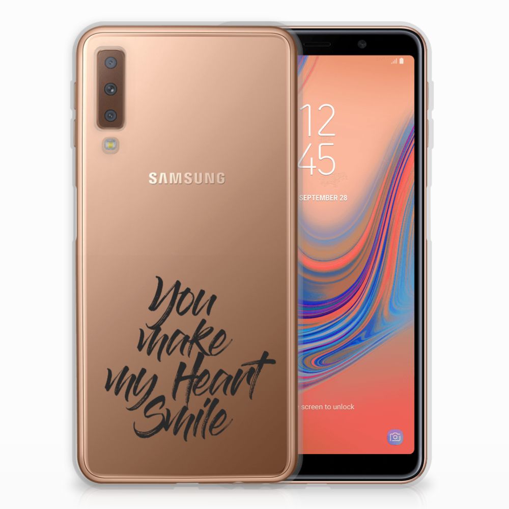 Samsung Galaxy A7 (2018) Siliconen hoesje met naam Heart Smile