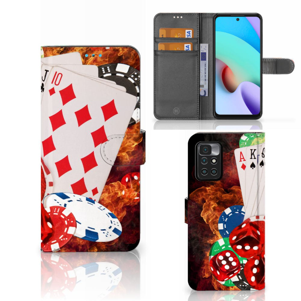 Xiaomi Redmi 10 Wallet Case met Pasjes Casino