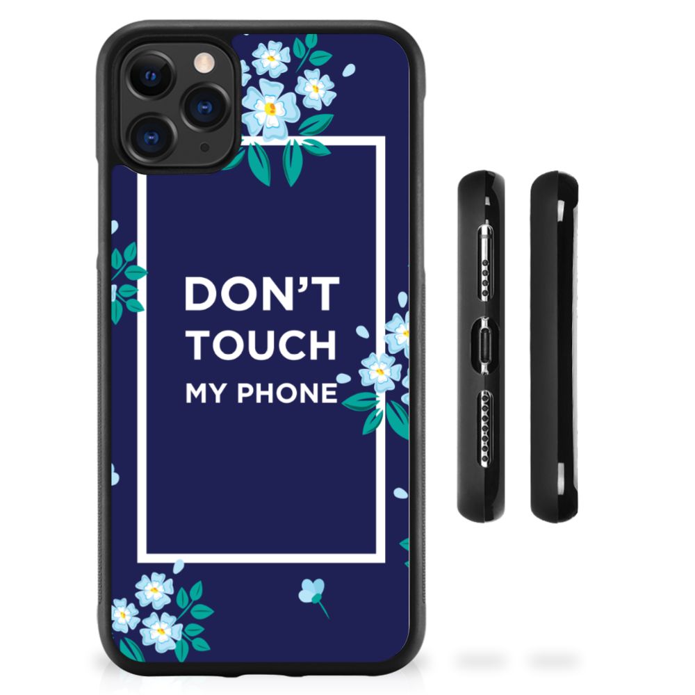 Apple iPhone 11 Pro Max TPU Hoesje Flowers Blue DTMP B2C Telecom