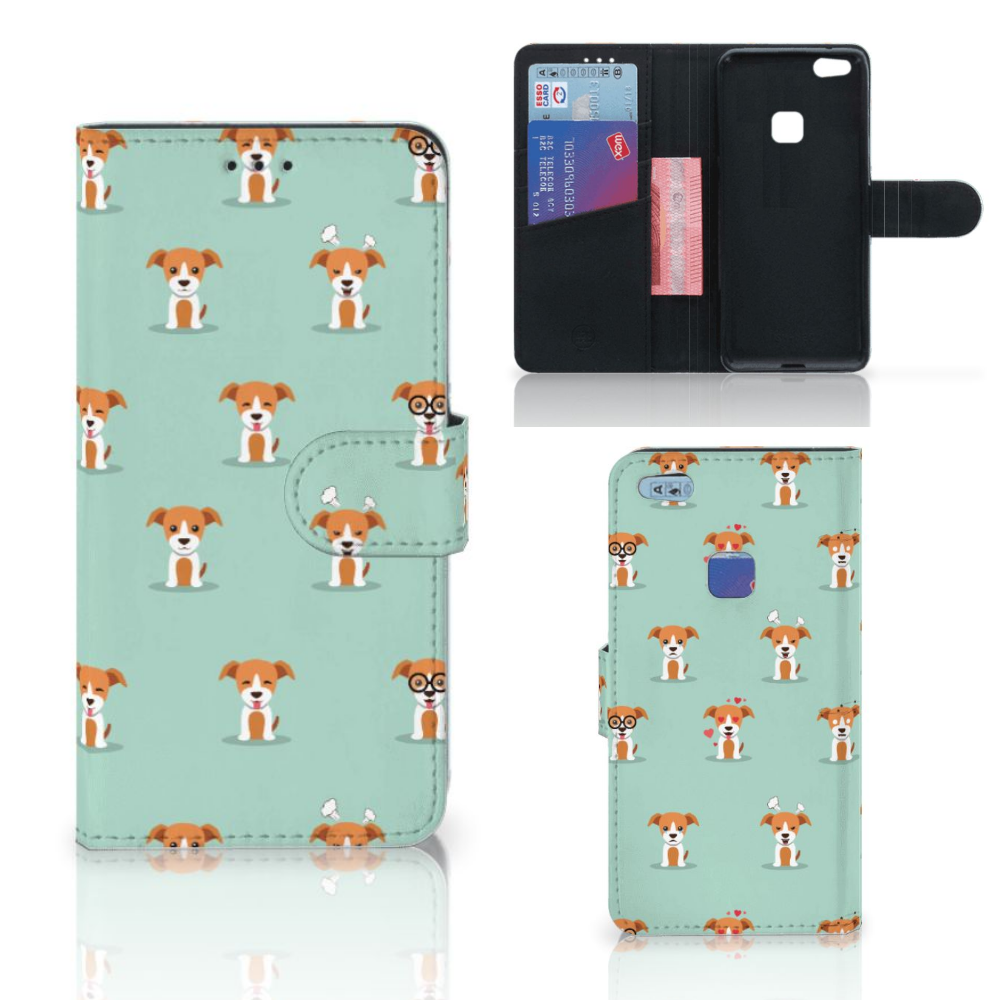 Huawei P10 Lite Telefoonhoesje met Pasjes Pups