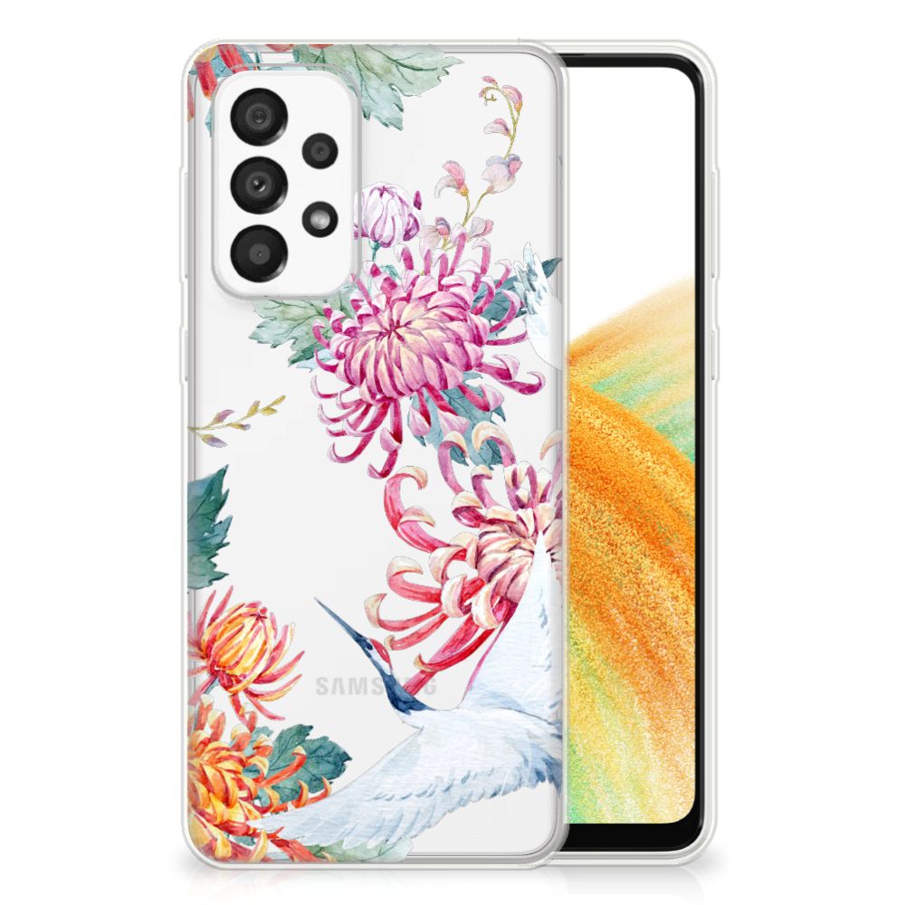 Samsung Galaxy A33 5G TPU Hoesje Bird Flowers