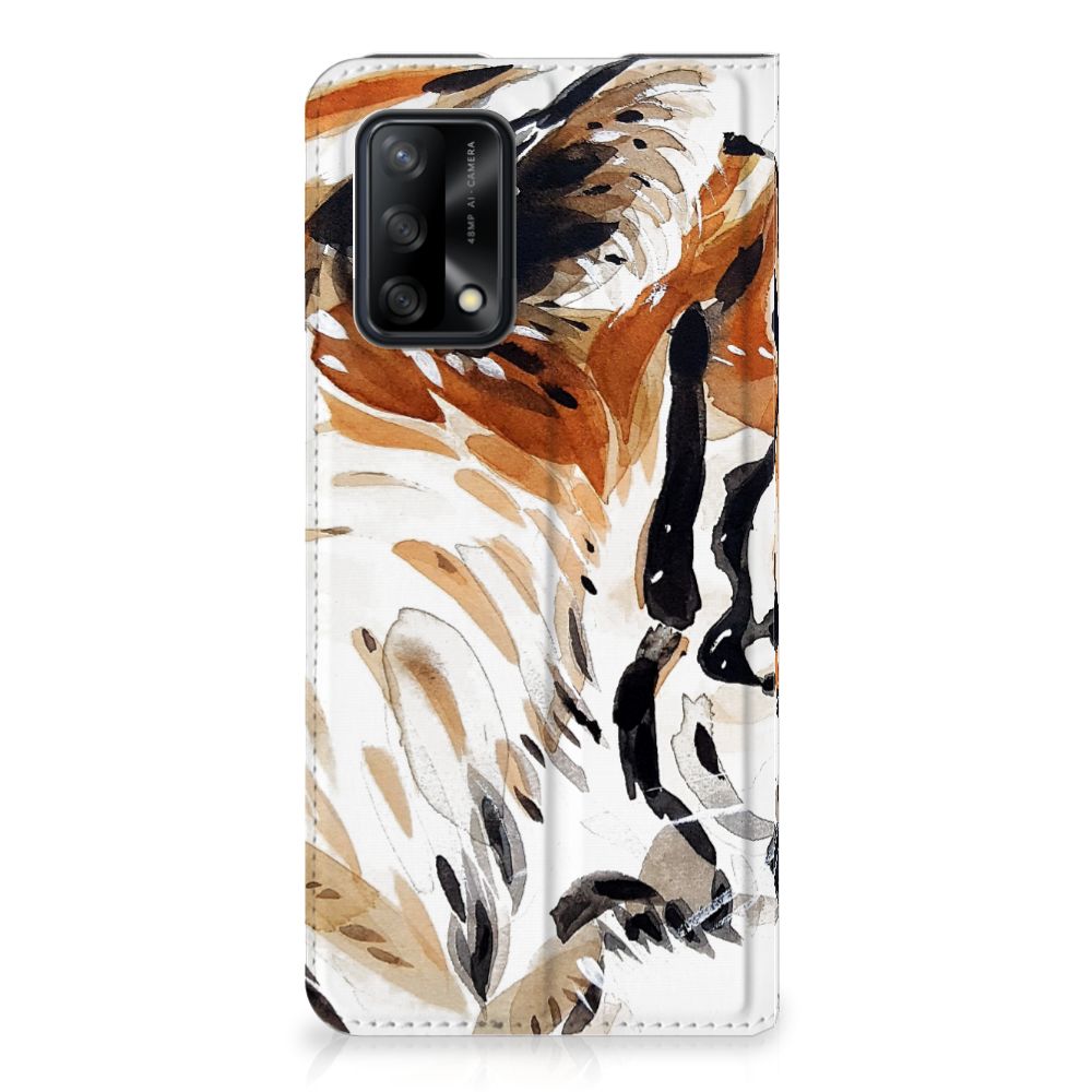 Bookcase OPPO A74 4G Watercolor Tiger - B2C Telecom