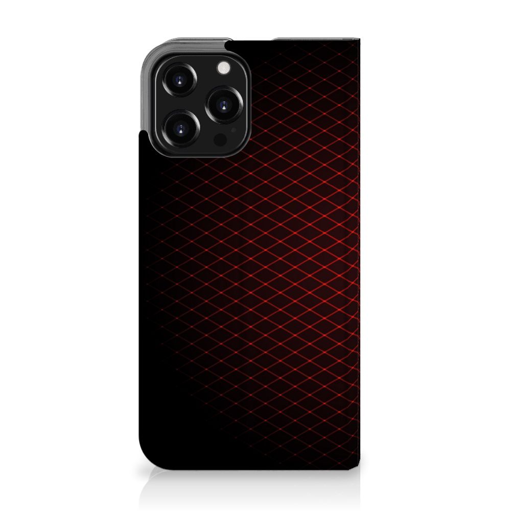 iPhone 13 Pro Max Hoesje met Magneet Geruit Rood - B2C Telecom