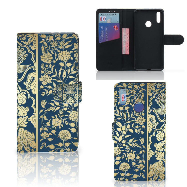 Huawei Y7 (2019) Hoesje Beige Flowers