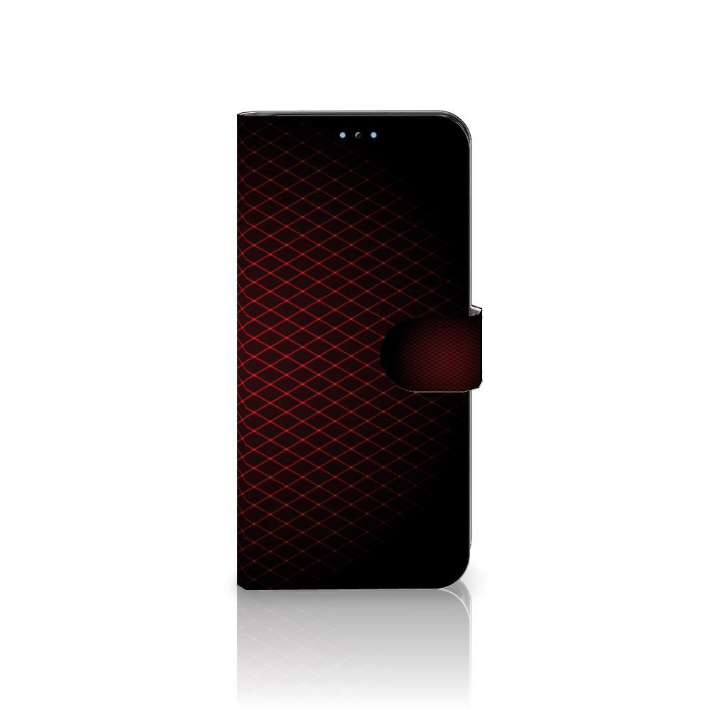 OPPO Reno8 Pro Telefoon Hoesje Geruit Rood met minimalistisch design en ruimte voor 3 pasjes