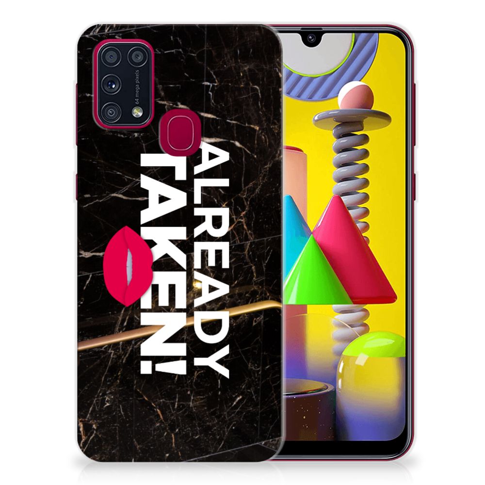 Samsung Galaxy M31 Siliconen hoesje met naam Already Taken Black B2C Telecom
