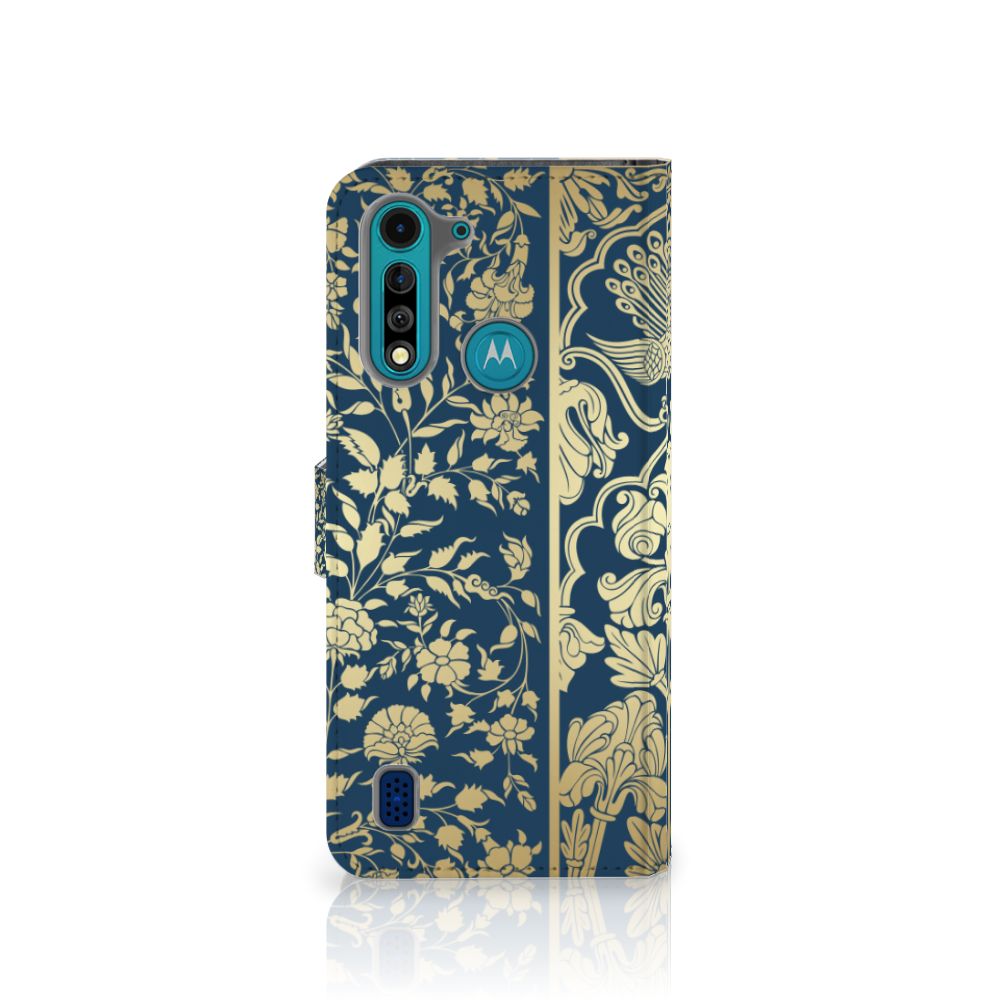 Motorola G8 Power Lite Hoesje Beige Flowers