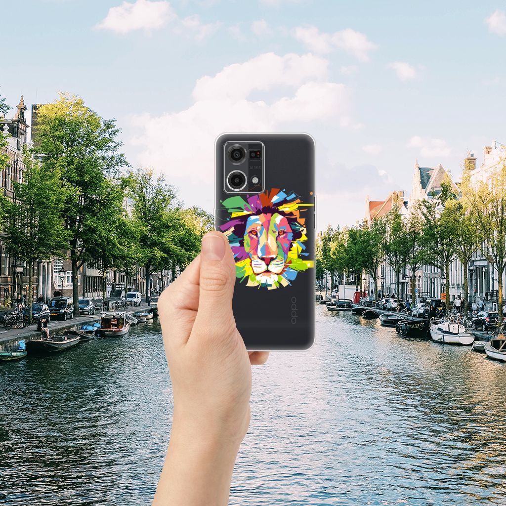 OPPO Reno7 4G Telefoonhoesje met Naam Lion Color B2C Telecom