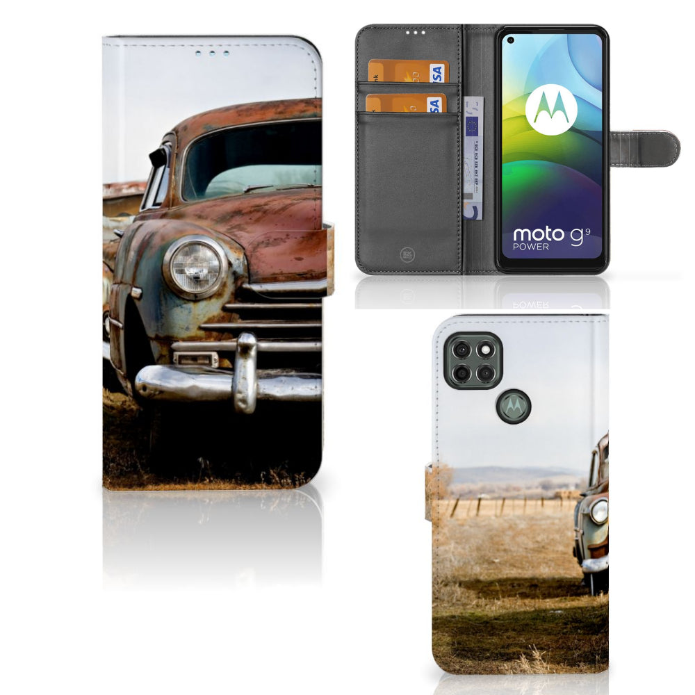 Motorola Moto G9 Power Telefoonhoesje met foto Vintage Auto