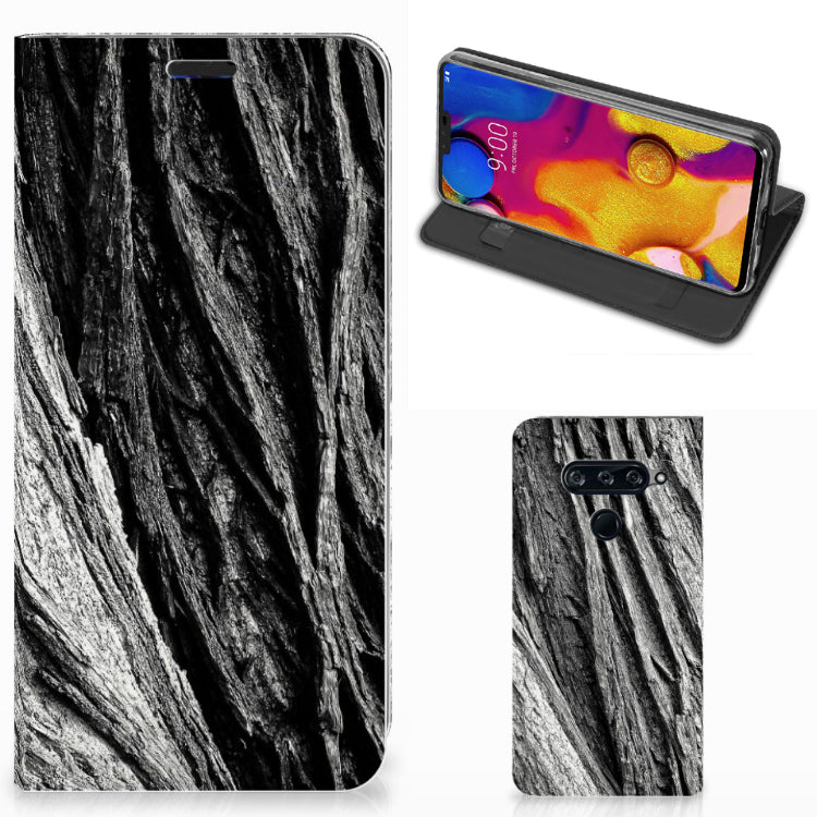 Book Wallet Case LG V40 Thinq Boomschors Grijs