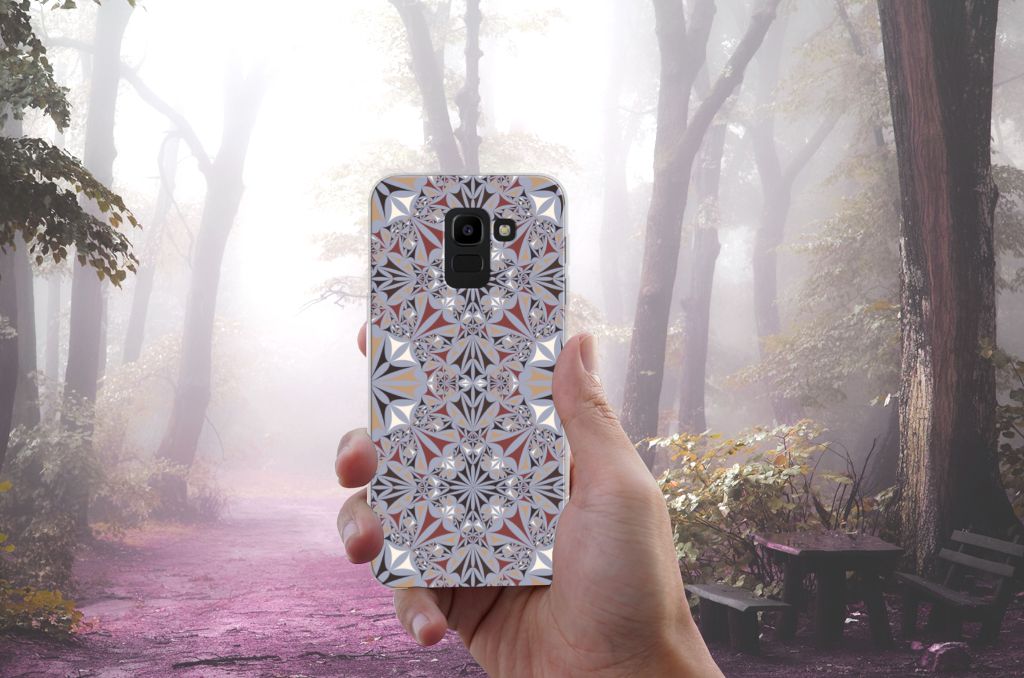 Samsung Galaxy J6 2018 TPU Siliconen Hoesje Flower Tiles