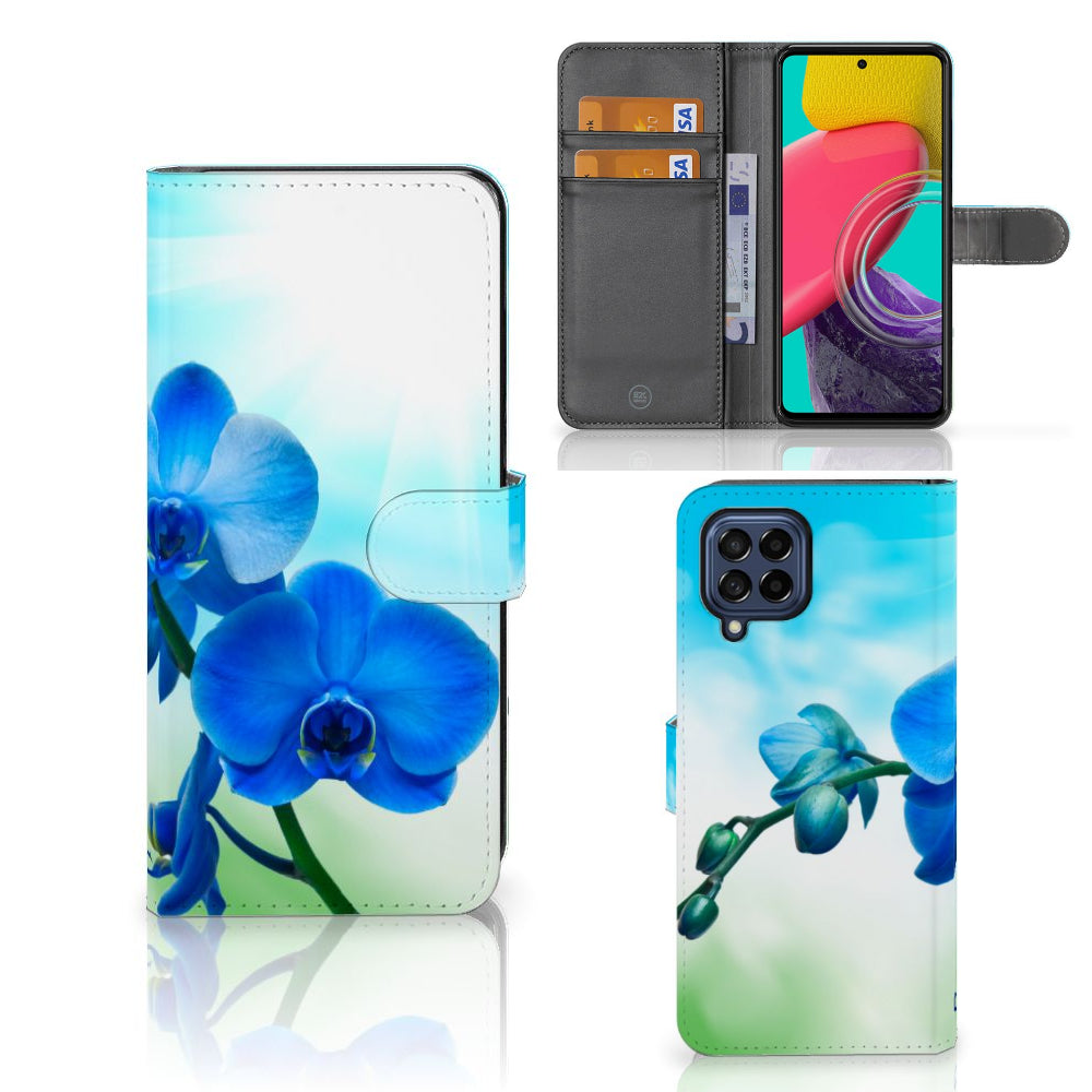 Samsung Galaxy M53 Hoesje Orchidee Blauw - Cadeau voor je Moeder