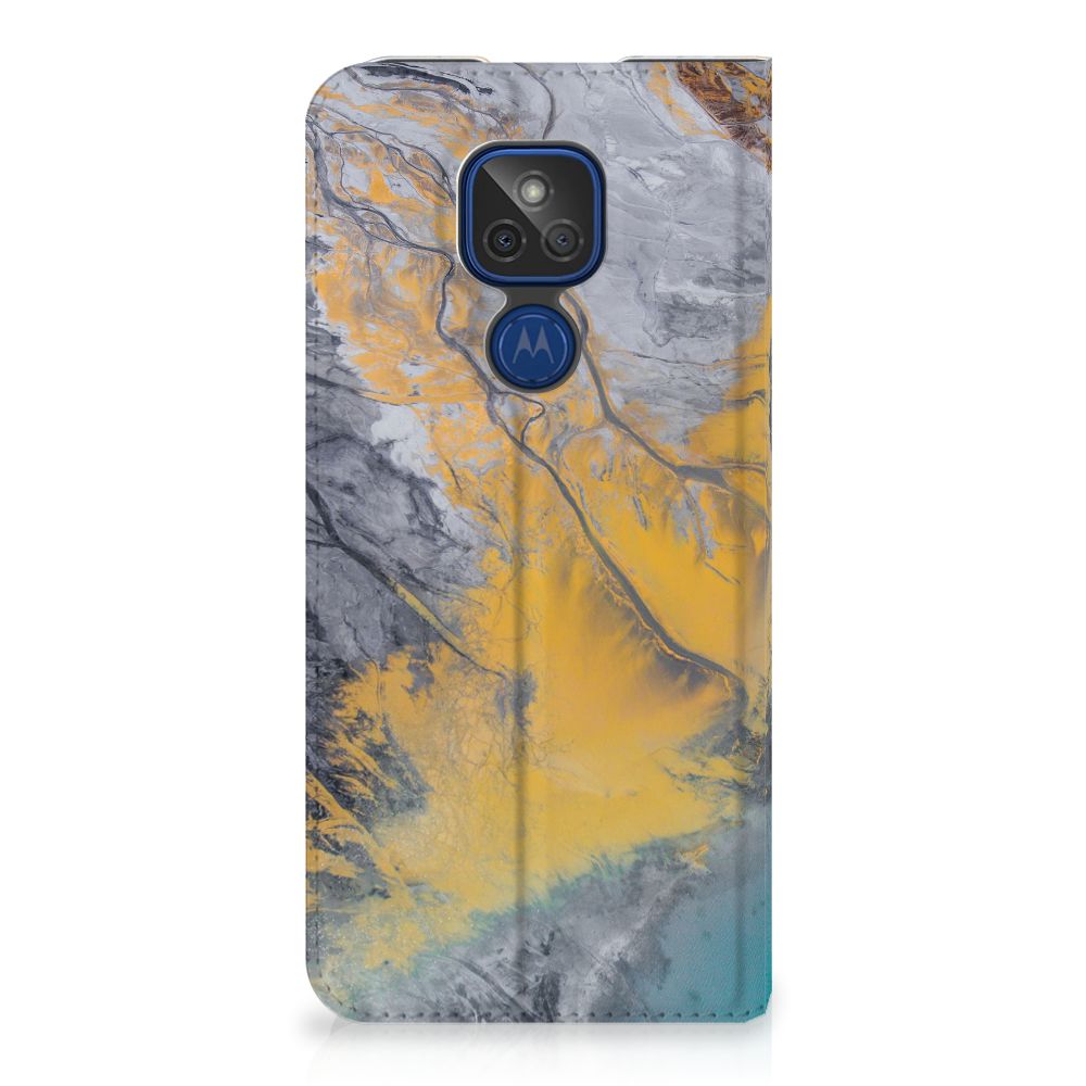Motorola Moto G9 Play Standcase Marble Blue Gold - B2C Telecom